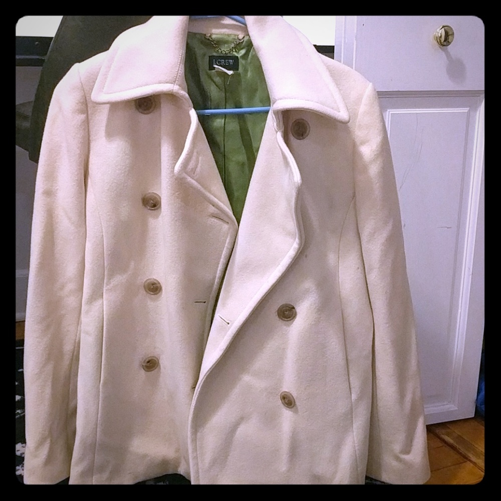 J. Crew cream colored pea coat